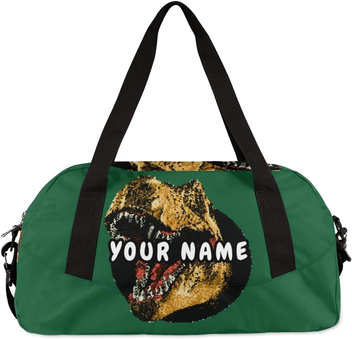 Dinosaurs Funny Personalized Kids Duffel Bag for Girls Boys, Dinosaurs Debris Custom Dance Bag Overnight Small Duffel Bag Carry On Weekend Sports Travel Bag for School Practice Gymnastics Ballet