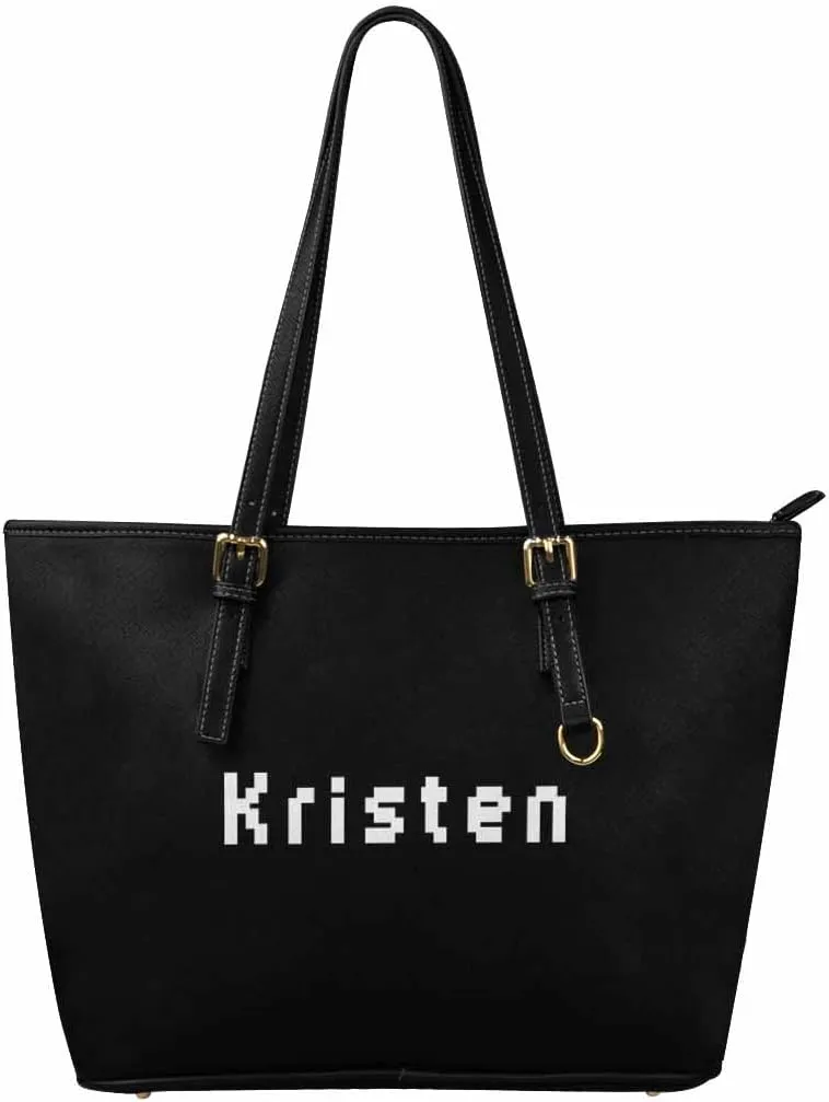 DIYKST Personalized Custom Tote Bag for Women PU Leather with Logo Photo Text Gift Shoulder Bag Handbag for Shopping Work