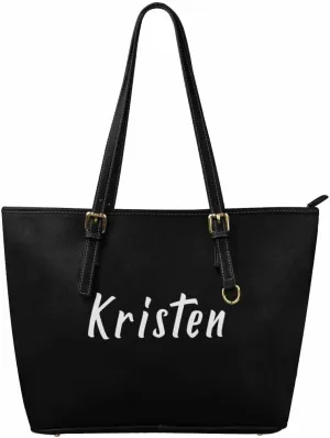 DIYKST Personalized Custom Tote Bag for Women PU Leather with Logo Photo Text Gift Shoulder Bag Handbag for Shopping Work