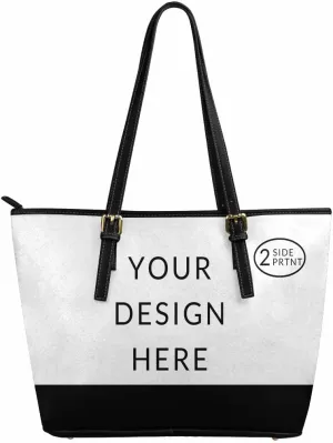 DIYKST Personalized Custom Tote Bag for Women PU Leather with Logo Photo Text Gift Shoulder Bag Handbag for Shopping Work