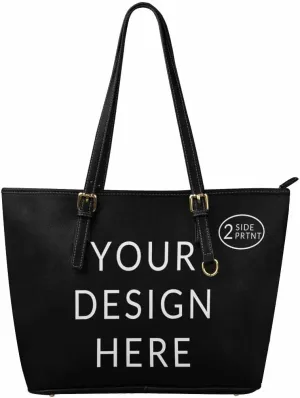 DIYKST Personalized Custom Tote Bag for Women PU Leather with Logo Photo Text Gift Shoulder Bag Handbag for Shopping Work