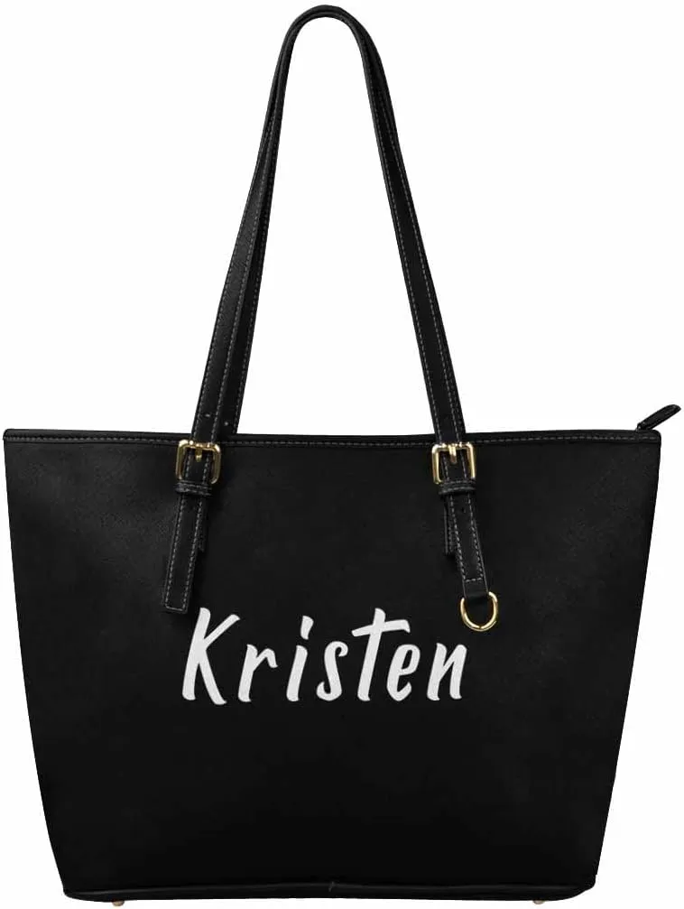 DIYKST Personalized Custom Tote Bag for Women PU Leather with Logo Photo Text Gift Shoulder Bag Handbag for Shopping Work