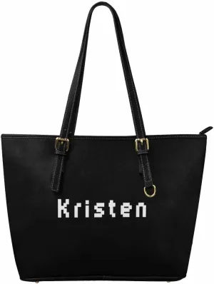 DIYKST Personalized Custom Tote Bag for Women PU Leather with Logo Photo Text Gift Shoulder Bag Handbag for Shopping Work