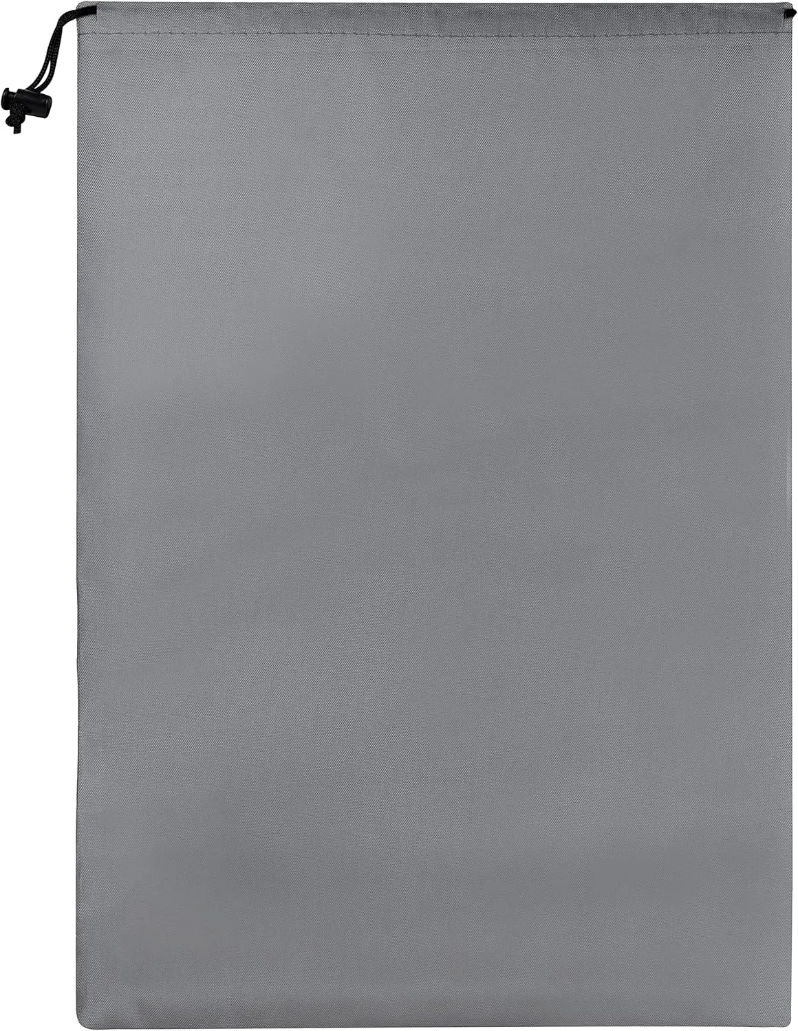 Drawstring Bag - Nylon Cinch and Ditty Stuff Pouch with Toggle (12 x 16-6 pack, Grey)