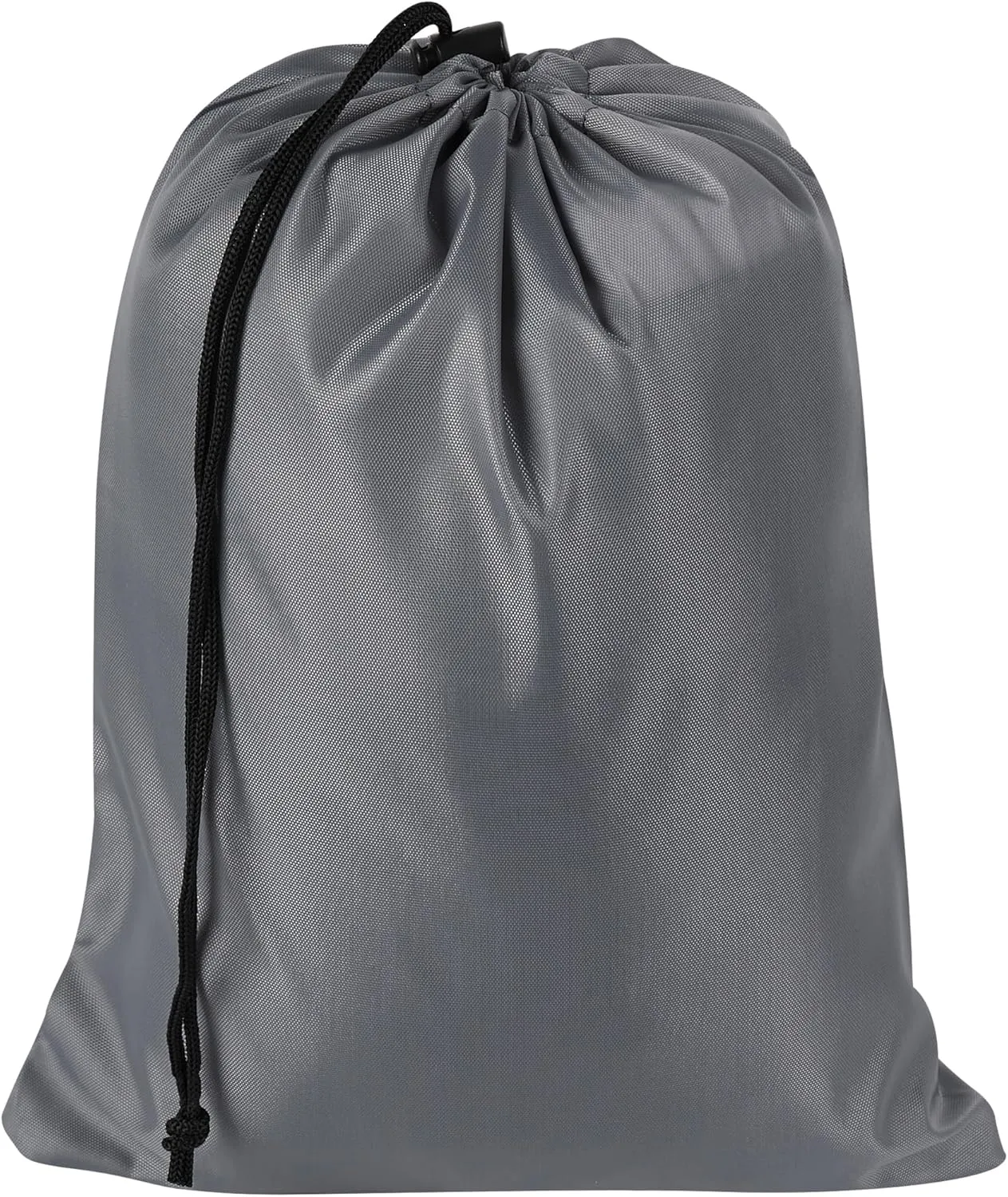 Drawstring Bag with Toggle - Nylon Cinch and Ditty Pouch (Gray, 9 x 12 Inch)