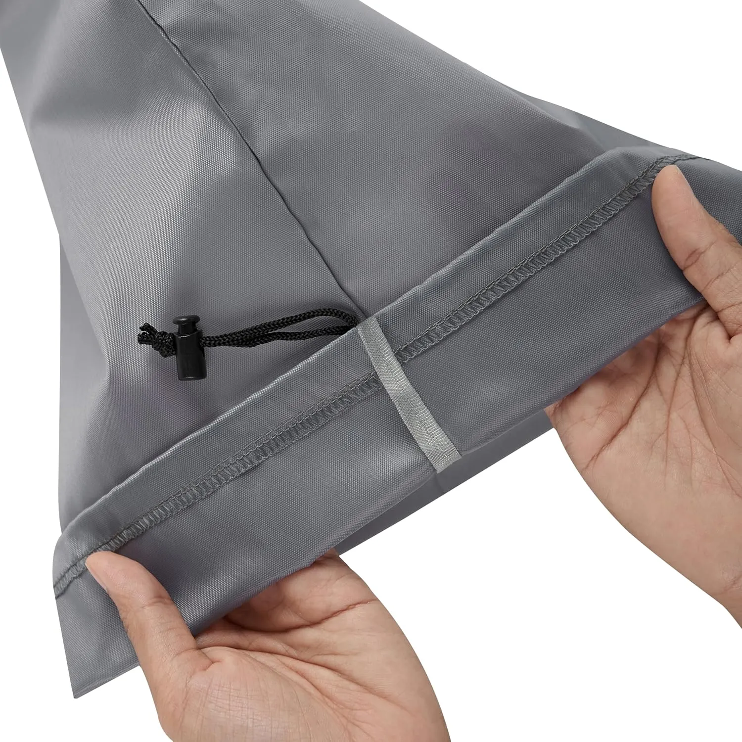 Drawstring Bag with Toggle - Nylon Cinch and Ditty Pouch (Gray, 9 x 12 Inch)