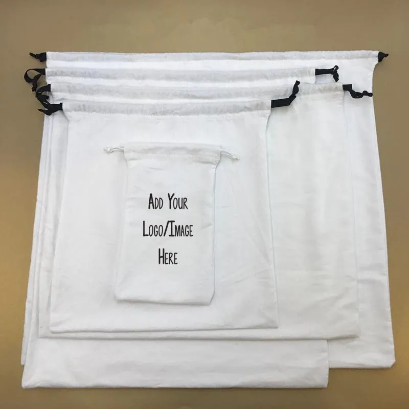 Eco-Friendly 100% Natural Cotton Bags - Recyclable Canvas Drawstring Bags, Wholesale Dust Bags, Biodegradable and Customizable