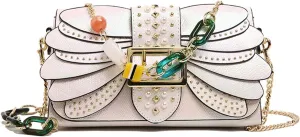 Elegant PU Leather Shoulder Bag for Women with Chain Detail and Unique Designs Crossbody Purse Work Handbag Square Bags