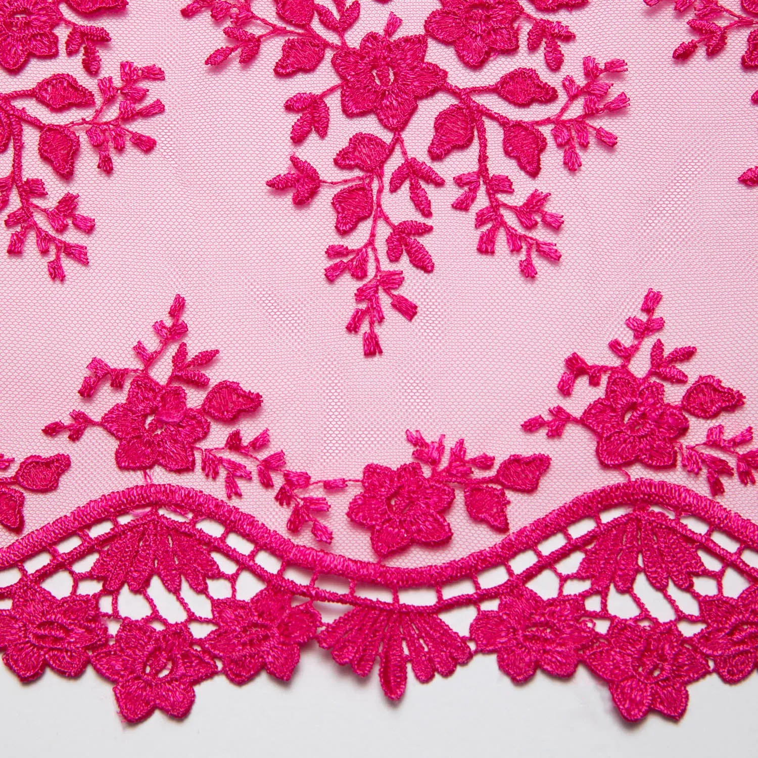 Embroidered Lace Fabric with Floral Design 52" Wide | Exquisite Fabric