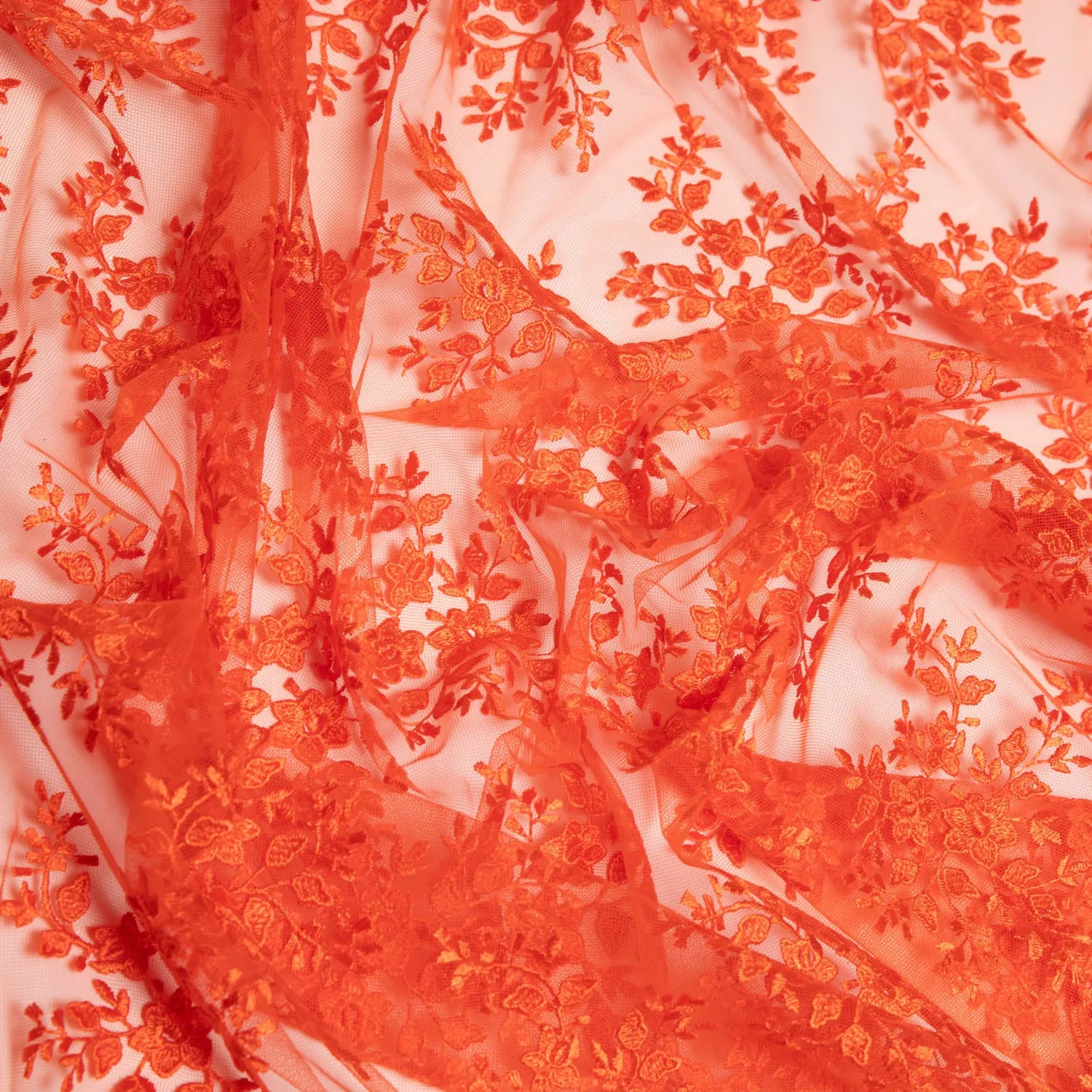 Embroidered Lace Fabric with Floral Design 52" Wide | Exquisite Fabric