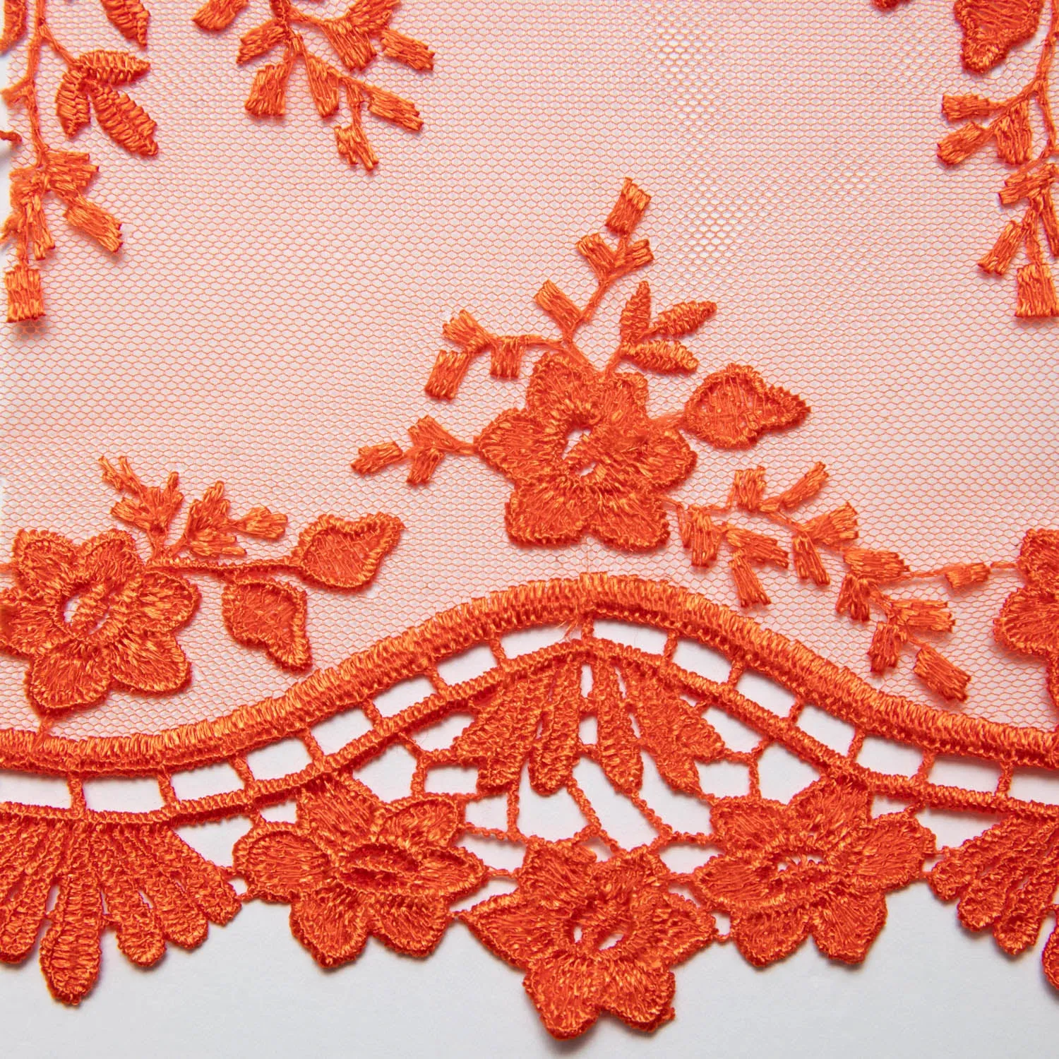 Embroidered Lace Fabric with Floral Design 52" Wide | Exquisite Fabric