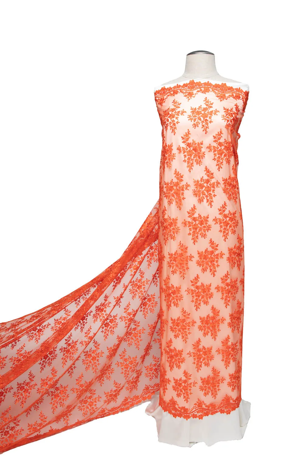 Embroidered Lace Fabric with Floral Design 52" Wide | Exquisite Fabric