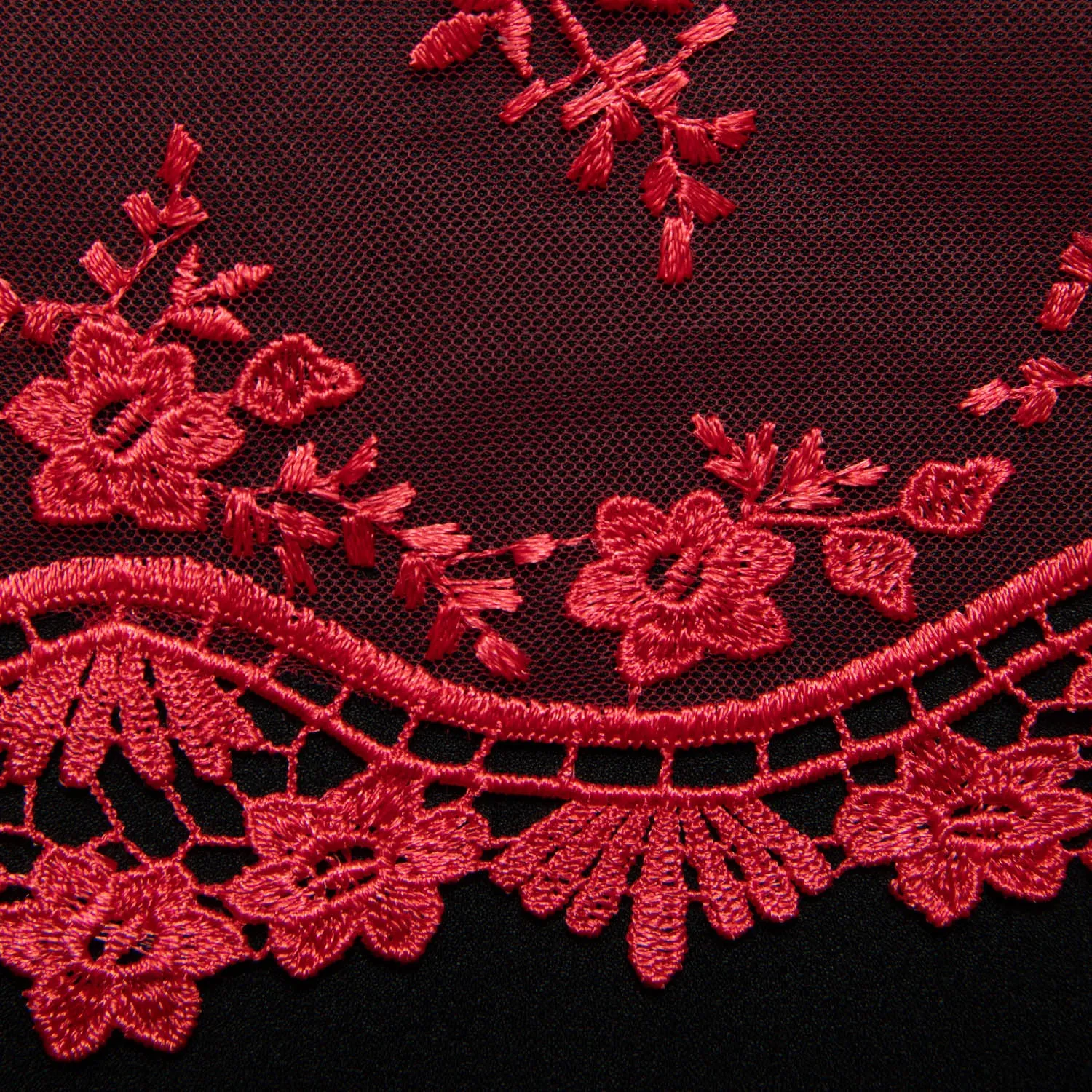 Embroidered Lace Fabric with Floral Design 52" Wide | Exquisite Fabric