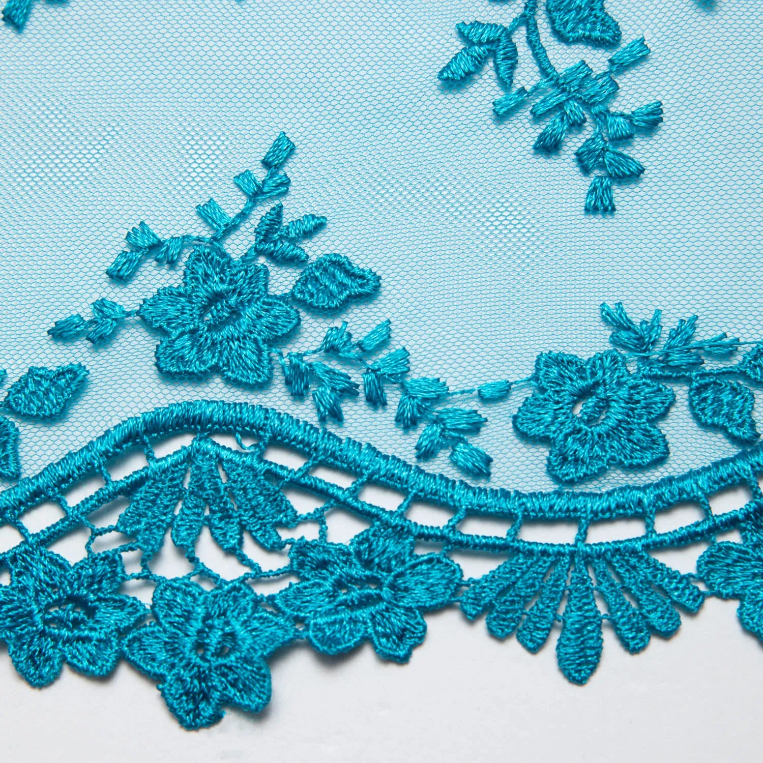Embroidered Lace Fabric with Floral Design 52" Wide | Exquisite Fabric