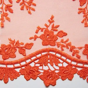 Embroidered Lace Fabric with Floral Design 52" Wide | Exquisite Fabric