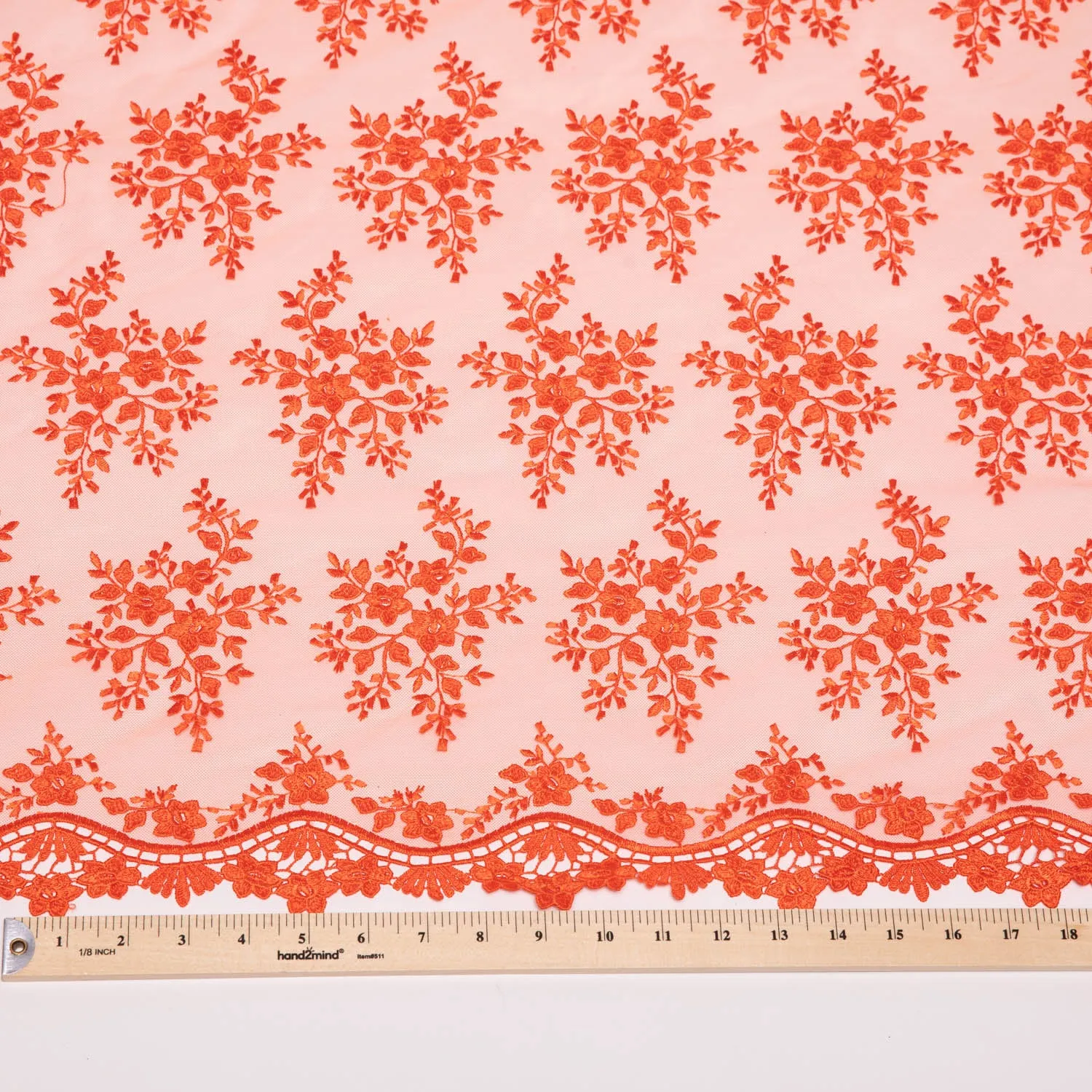 Embroidered Lace Fabric with Floral Design 52" Wide | Exquisite Fabric