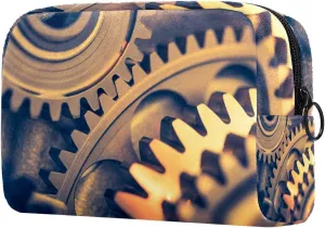 Engine Gears Wheels Small Makeup Bag for Purse, Portable Cosmetic Bag Zipper Makeup Pouch for Women, Stationery, Toiletries, Travel Accessories