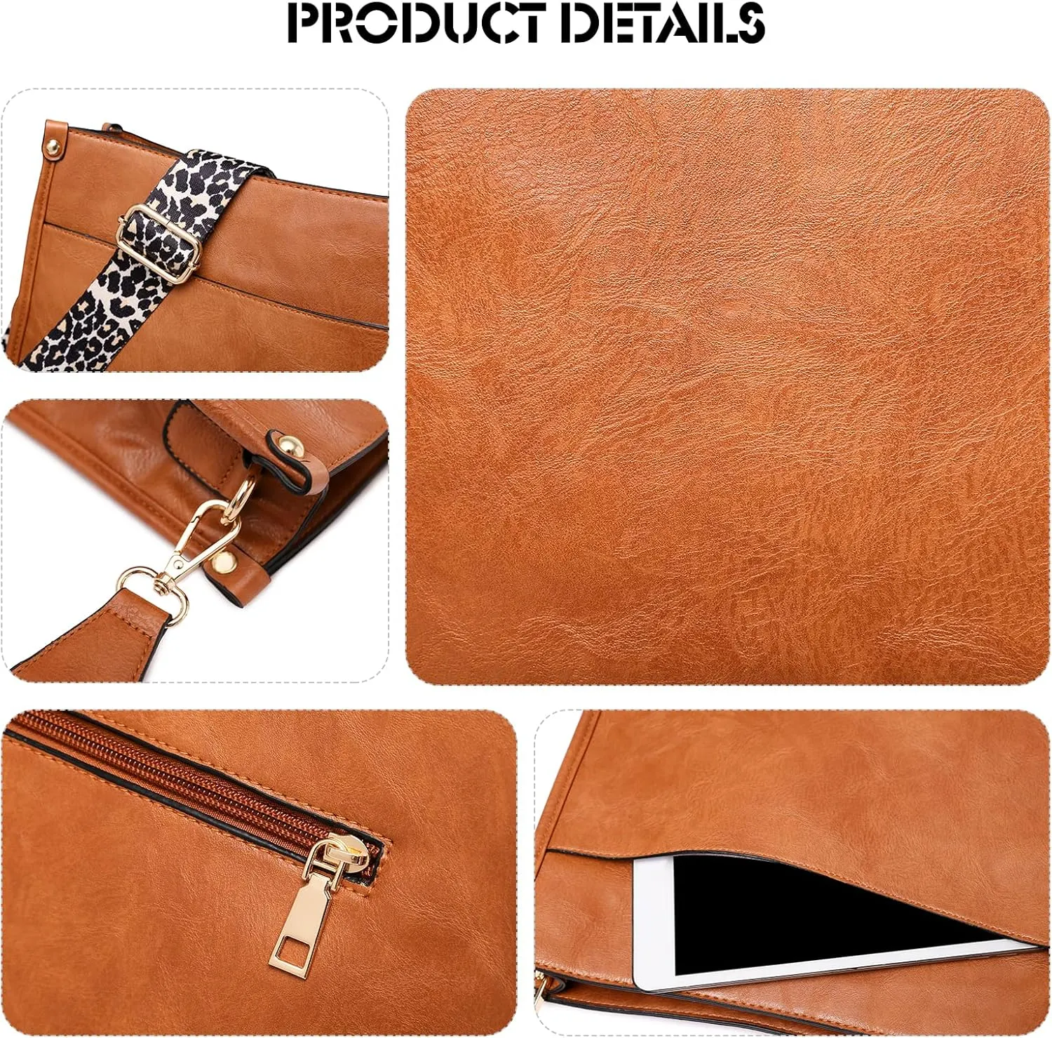 Ergocar Ladies Soft Leather Cross Body Bag, Waterproof Shoulder Bag with Adjustable Strap, Women's Cross-Body Bags