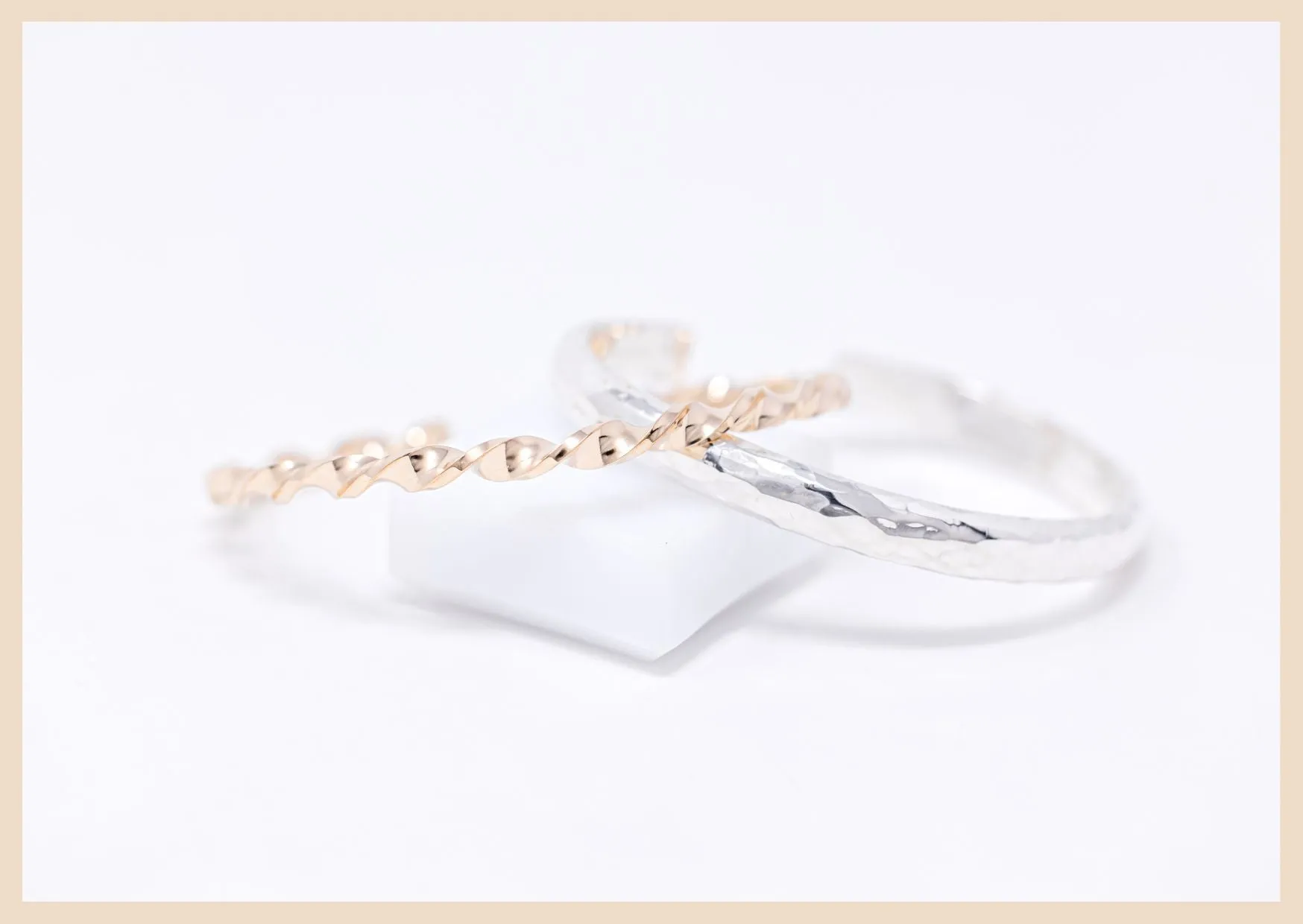 Ethereal Twist Gold Bangle Cuff Bracelet