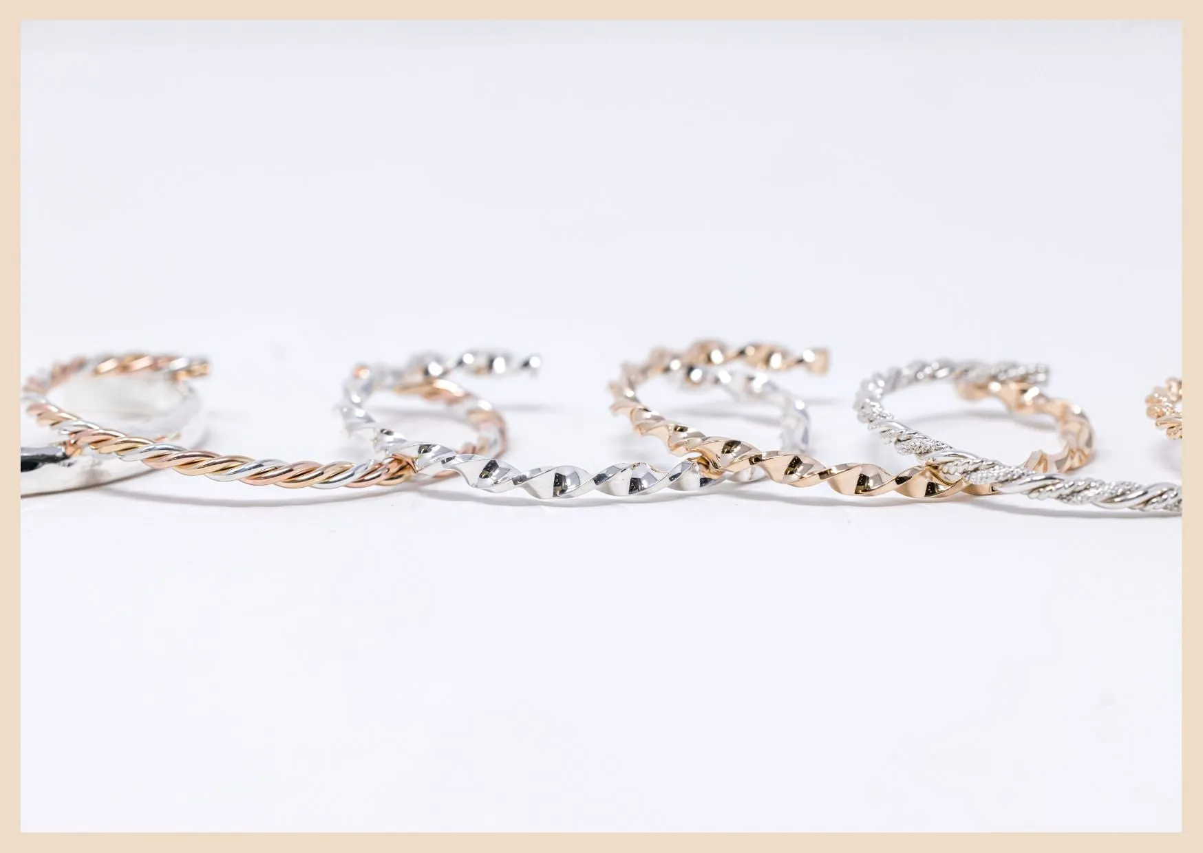 Ethereal Twist Gold Bangle Cuff Bracelet