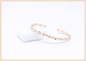 Ethereal Twist Gold Bangle Cuff Bracelet