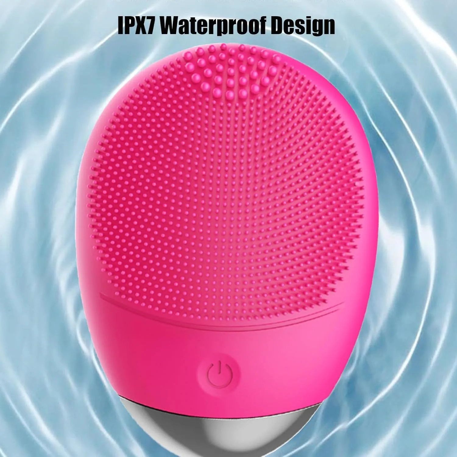 Facial Cleansing Brush, 3-in-1 Electric Soft Silicone Waterproof Face Scrubber, USB Rechargeable IPX7 Waterproof Sonic Vibrating Face Brush for Deep Cleansing, Gentle Exfoliating and Massaging
