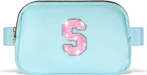 Fanny Pack Belt Bag Crossbody Bags with Initials Letter Patch Trendy Stuff for Teens Cute Stuff Birthday Gifts for Teenager Girls | S,Blue Bag