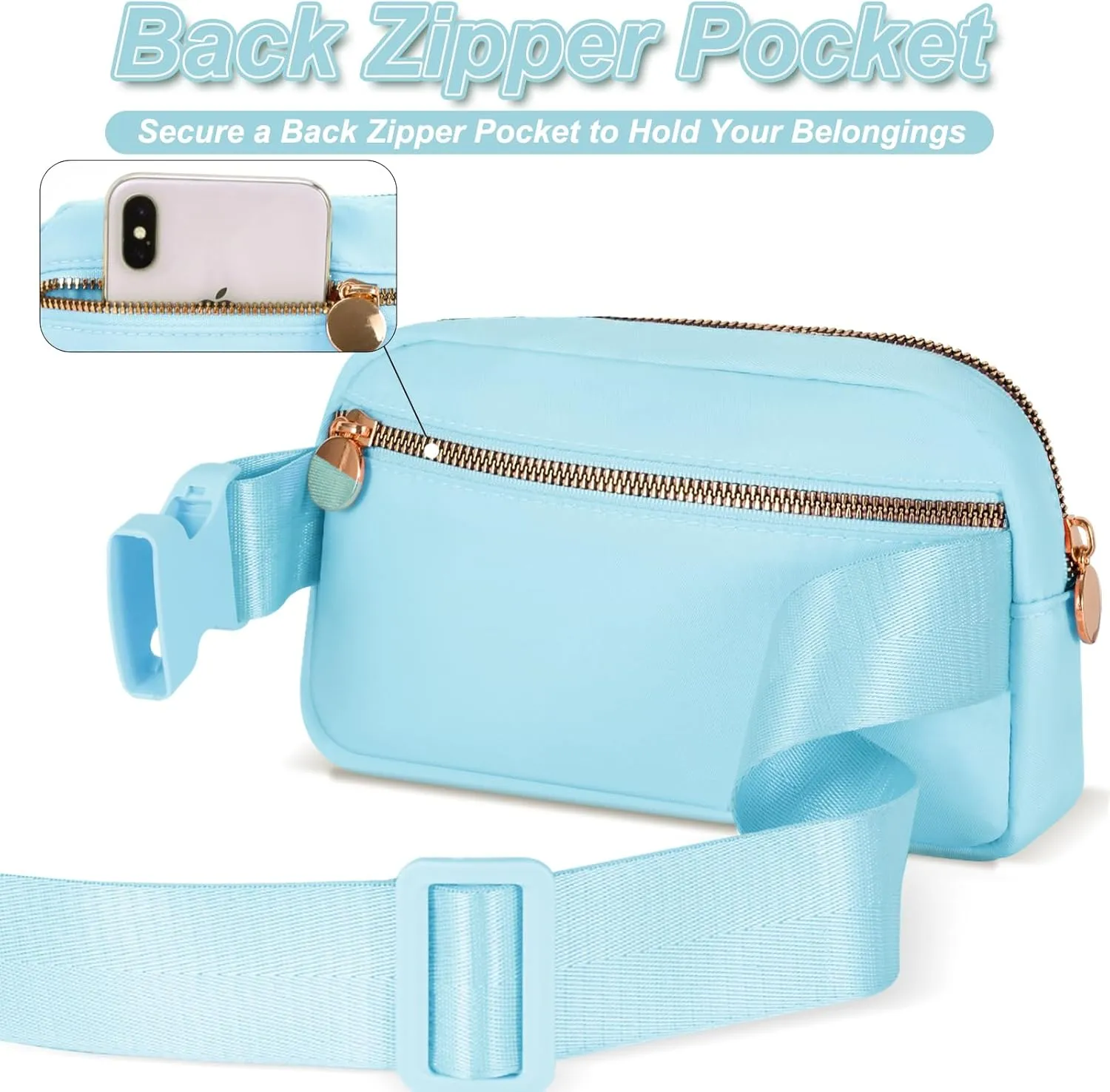 Fanny Pack Belt Bag Crossbody Bags with Initials Letter Patch Trendy Stuff for Teens Cute Stuff Birthday Gifts for Teenager Girls | S,Blue Bag