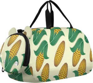 Farm Corn Leaves Sports Duffle Bag for Girls Boys, Gym Bag with Shoe Compartment, Kids Travel Overnight Weekender Shoulder Bag