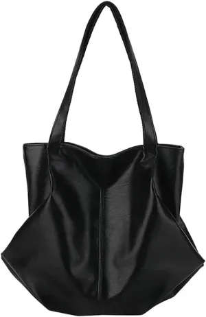 Fashion Tote Bags for Women Soft PU Leather Shoulder Bag Pleated Handbags Y2k Purses Large Top Handle Satchel