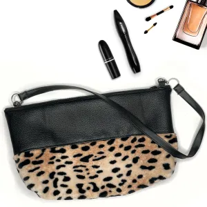Faux Fur Cheetah, Vegan Leather, Purse