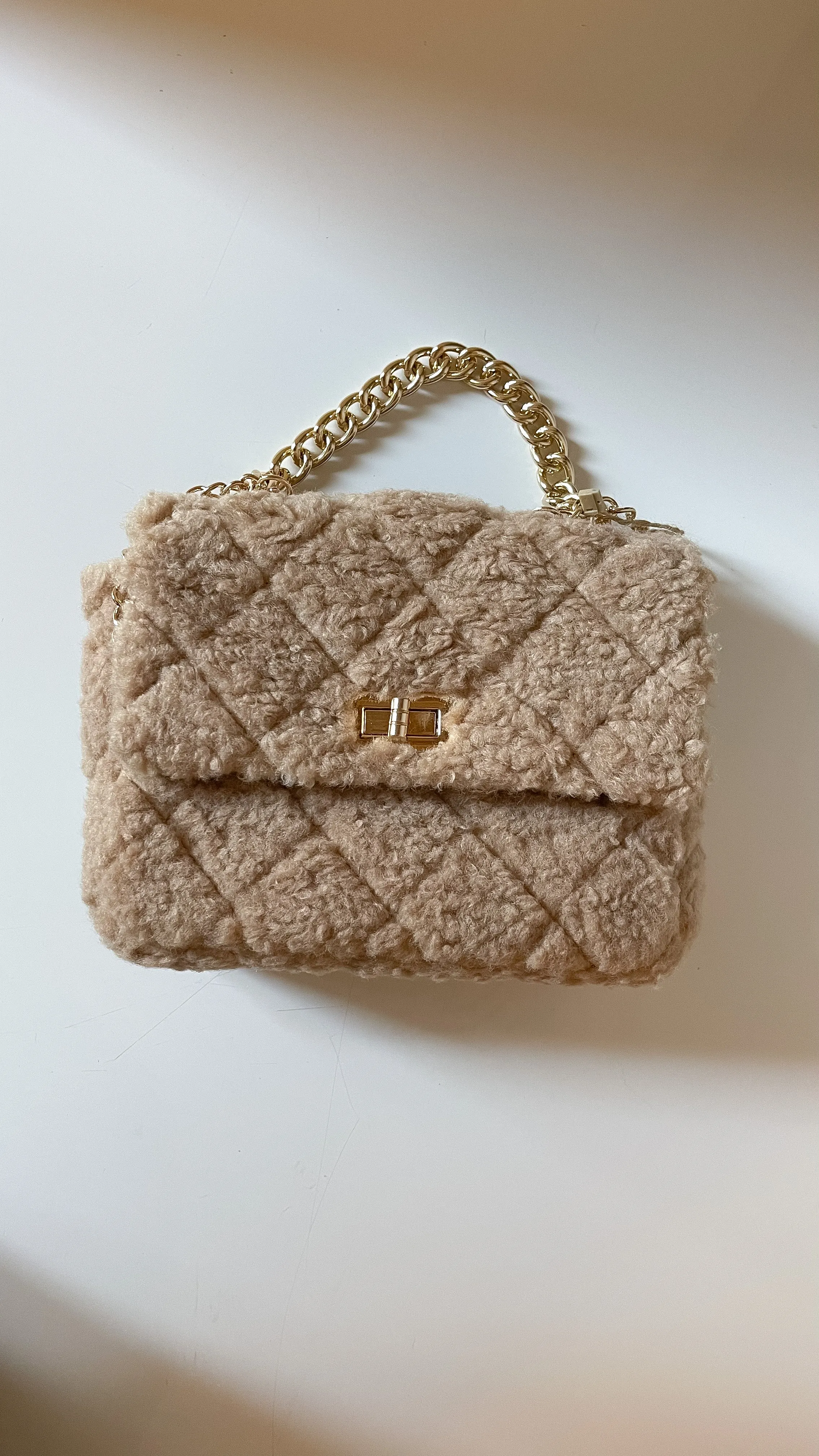 Faux Fur Quilted Purse