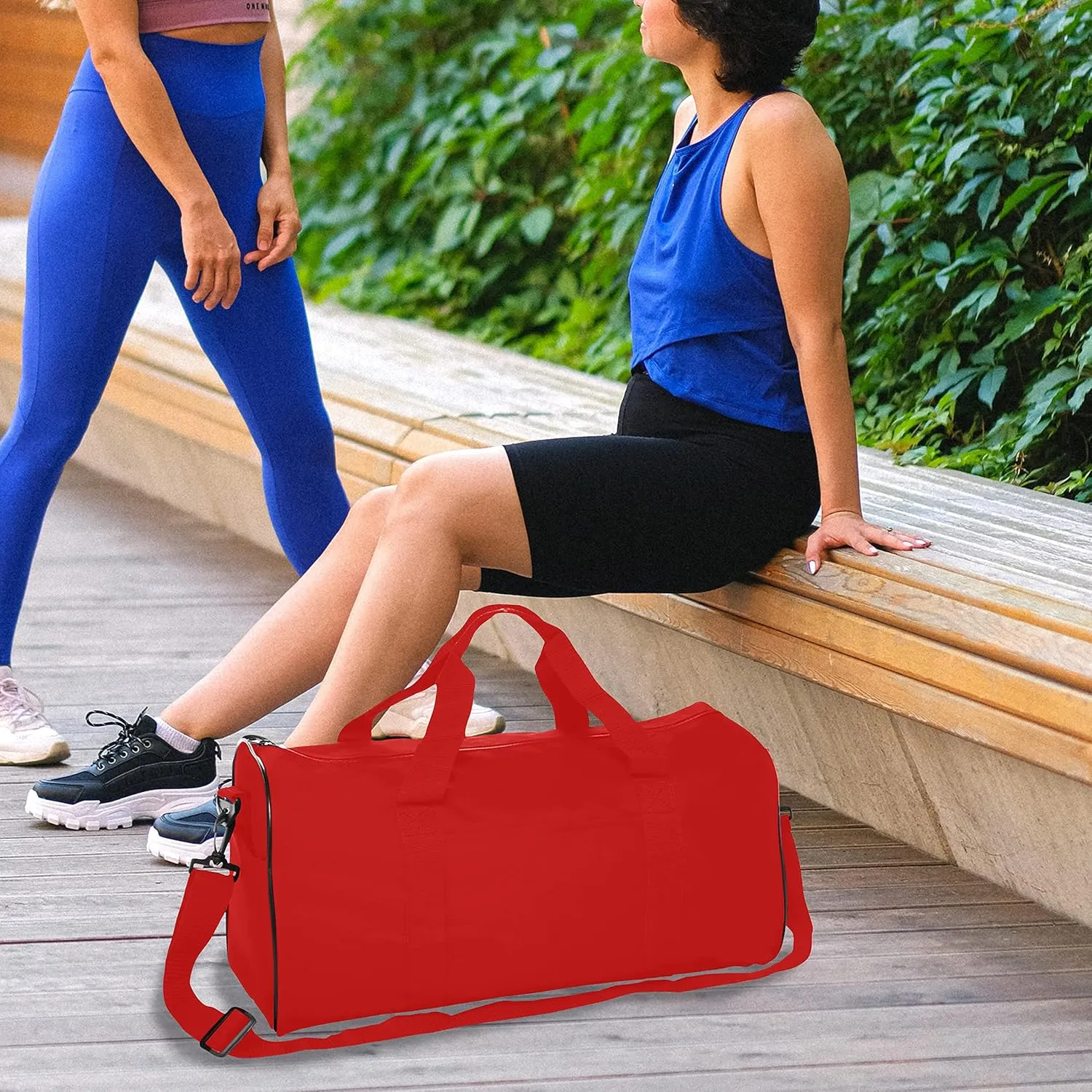 Fitness Duffle Bags Set of 6, Bulk Pack - Great for Everyday Use, Perfect for Travellers, Athletes, Fitness Fanatics - Red