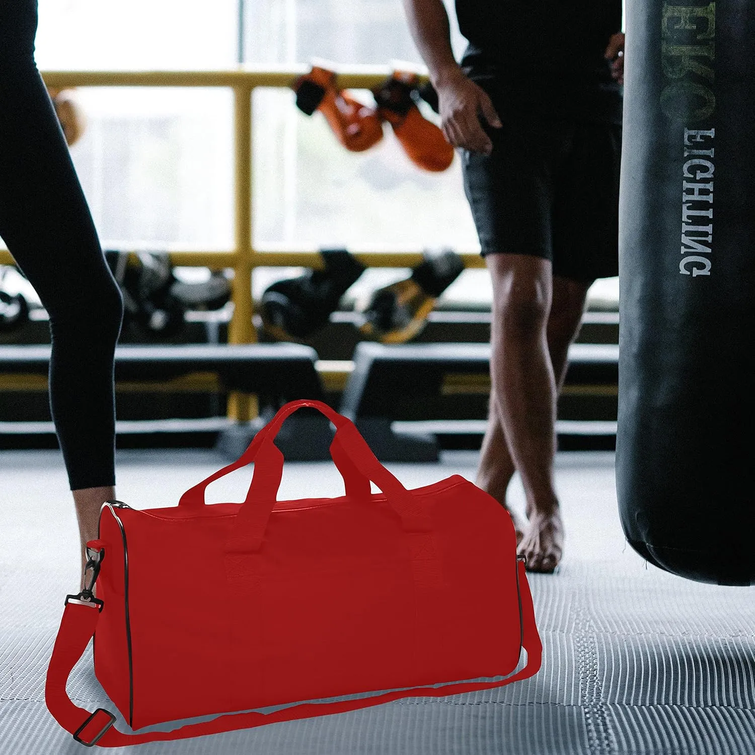 Fitness Duffle Bags Set of 6, Bulk Pack - Great for Everyday Use, Perfect for Travellers, Athletes, Fitness Fanatics - Red