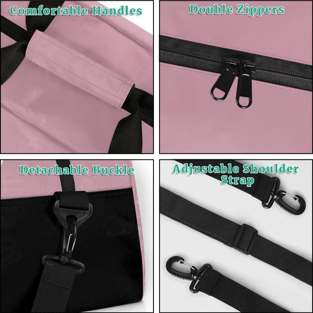 Flesh Pink Personalized Duffel Bag, Custom Travel Bag with Name, Initial Weekender Overnight Bag Monogram Sport Gym Bags for Women Men