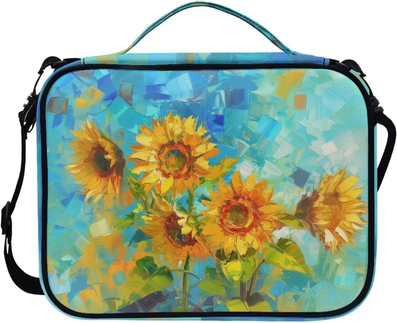Floral Pattern Polyester Bible Case- Large Bible Cover for Women-Bible Book Cover with Shoulder Strap Zippered Pocket