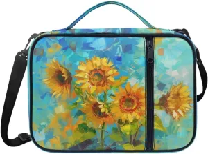 Floral Pattern Polyester Bible Case- Large Bible Cover for Women-Bible Book Cover with Shoulder Strap Zippered Pocket