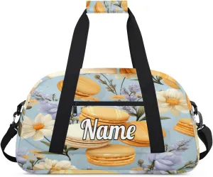Foods Donut Theme Personalized Dance Bag for Girls Boys Sport Duffel Bag with Your Name Kids Gymnastics Travel Bags
