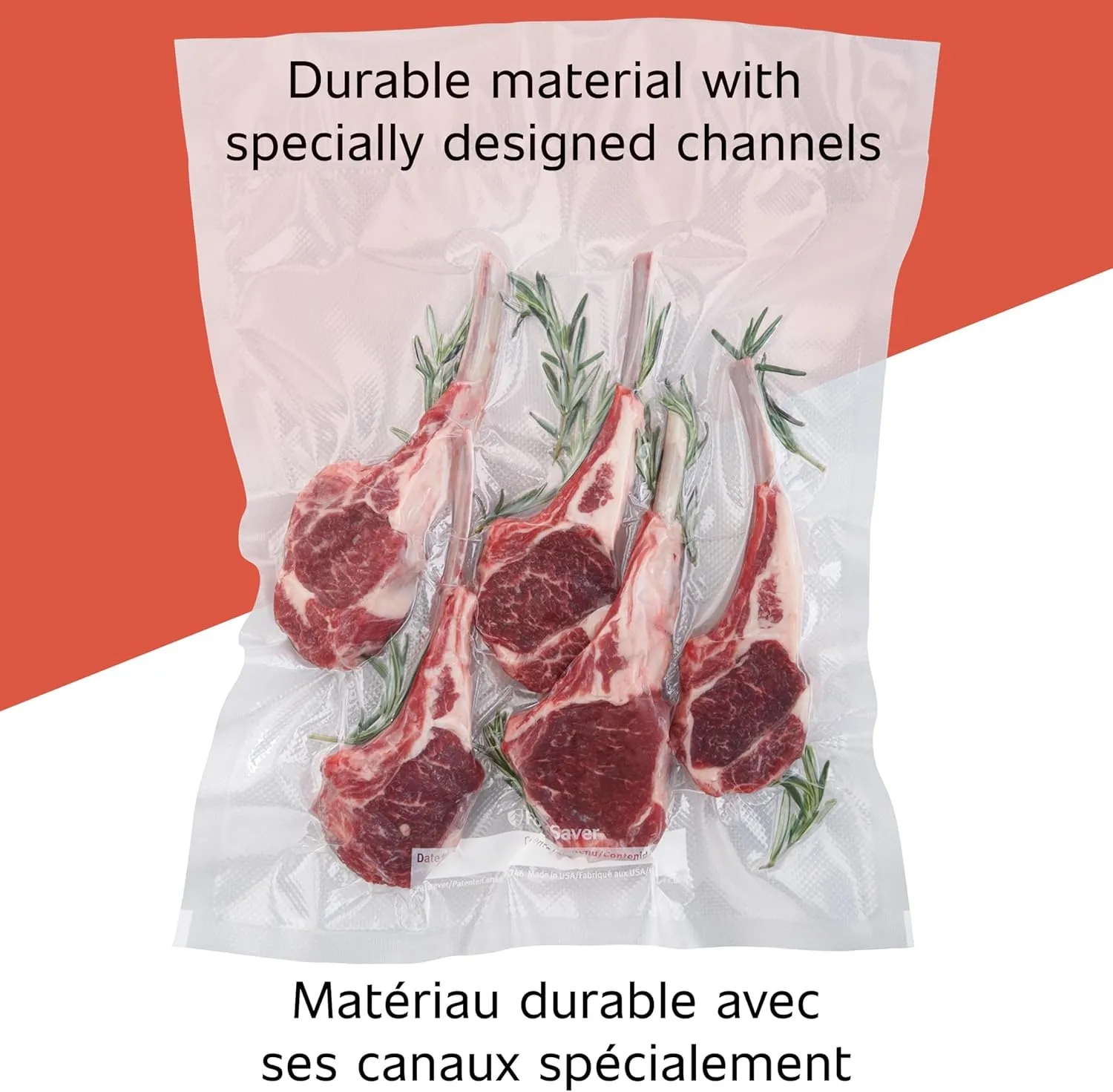 FoodSaver Vacuum Sealer Bags, Rolls for Custom Fit Airtight Food Storage and Sous Vide, 8" x 20' (Pack of 2)