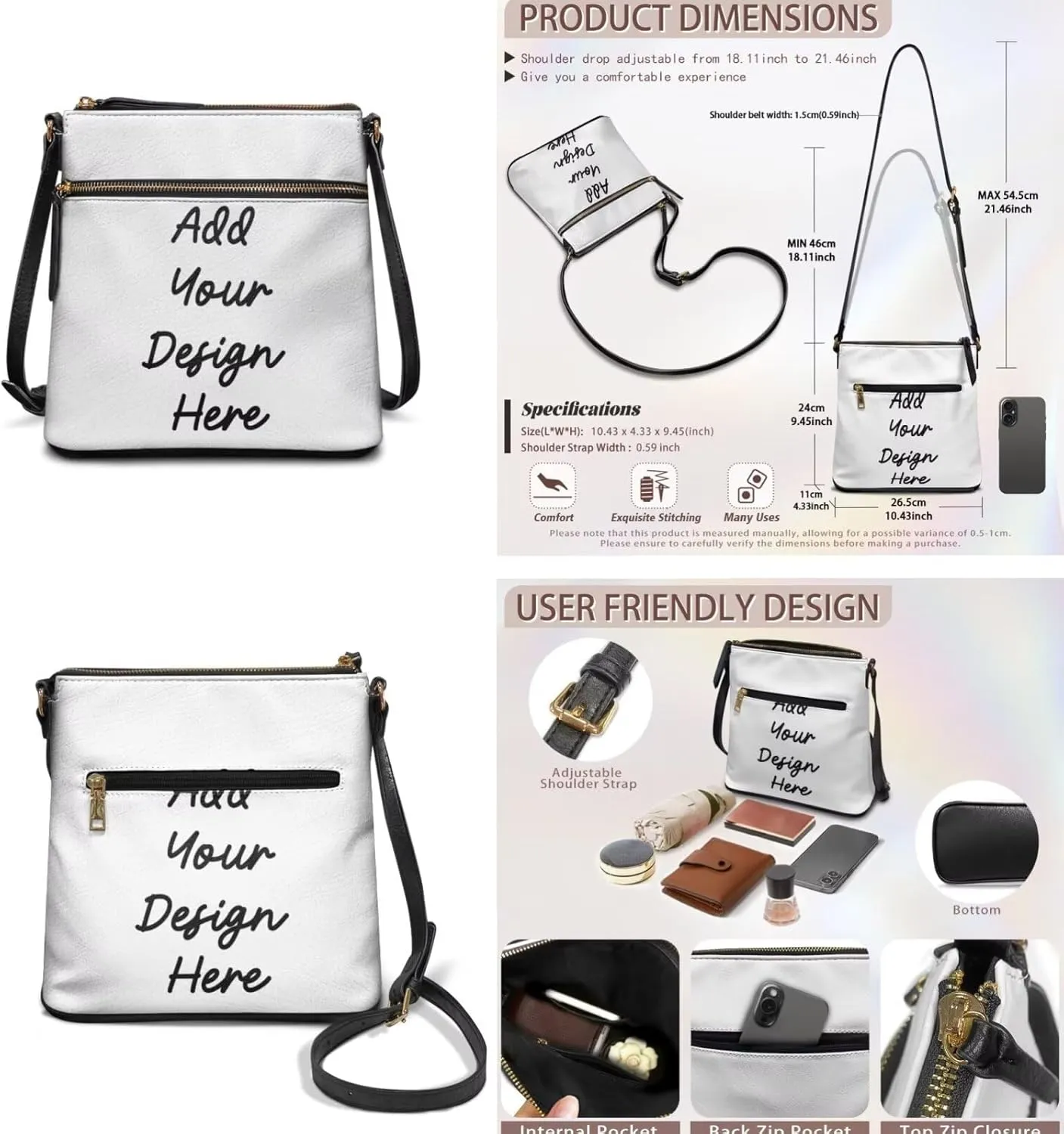 FOR U DESIGNS Hobo Bags for Women Satchel Purses and Handbags Leather Crossbody Purse and Wallet Set