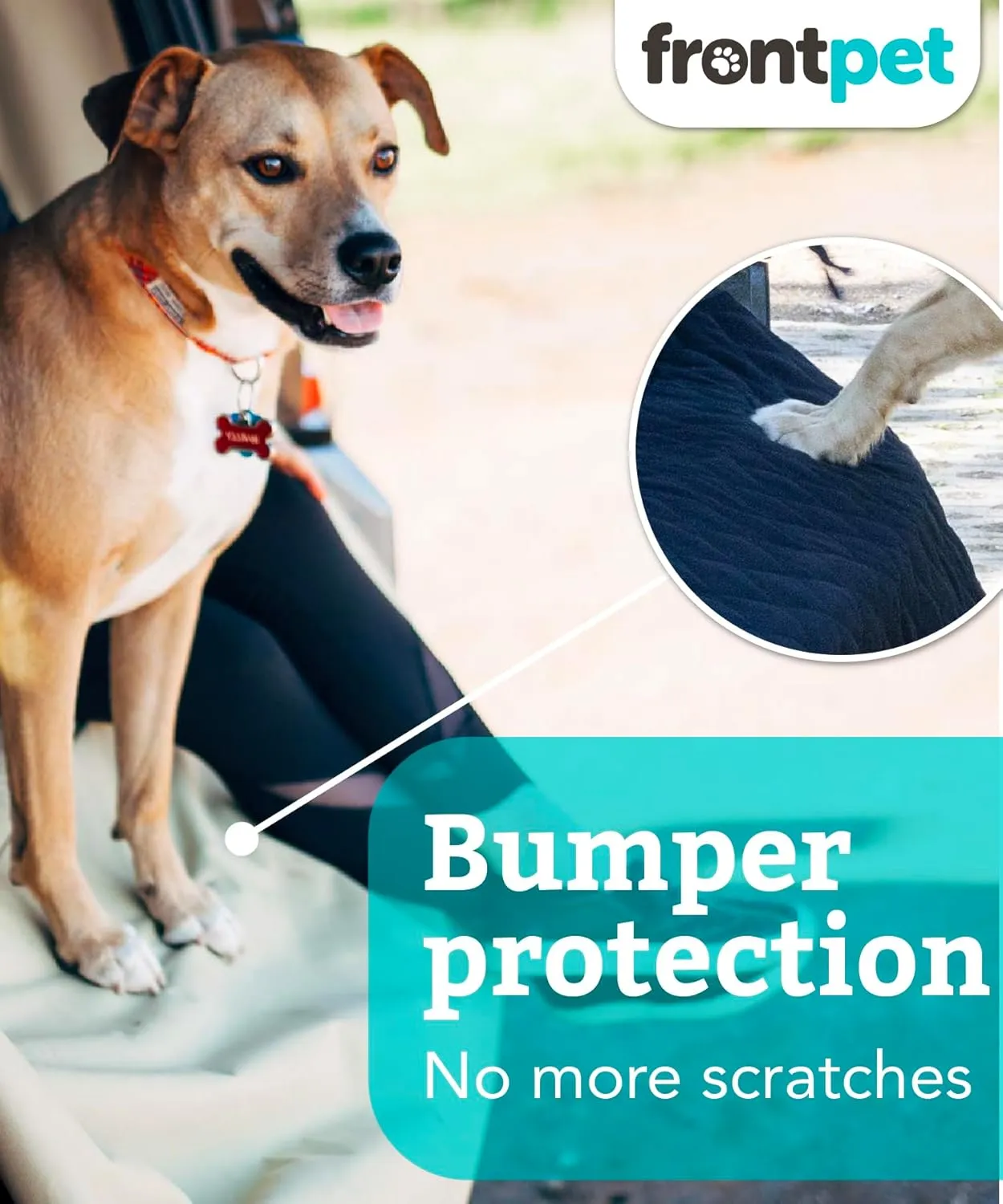 FrontPet SUV Cargo Liner for Dogs - Water-Resistant Pet Trunk Cargo Cover Mat for SUVs and Sedans with Bumper Flap Protector, Trunk Cover, Non-Slip Liner, (35" X 40") Upgraded 2025