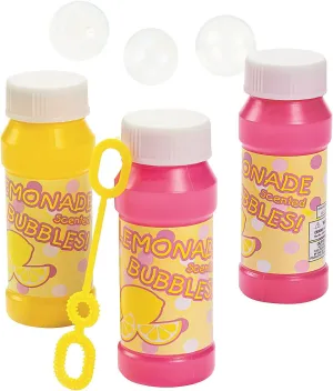 Fun Express Lemonade-Scented Bubble Bottles - 2 oz (Pack of 12) - Plastic Bottles with Wands, Perfect for Weddings, Backyard Cookouts & Party Favors