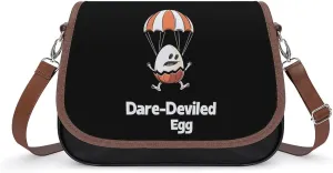 Funny Egg Dare-Deviled Egg Crossbody Bags for Women PU Leather Tote Bag Purse Shoulder Bag for Travel Office
