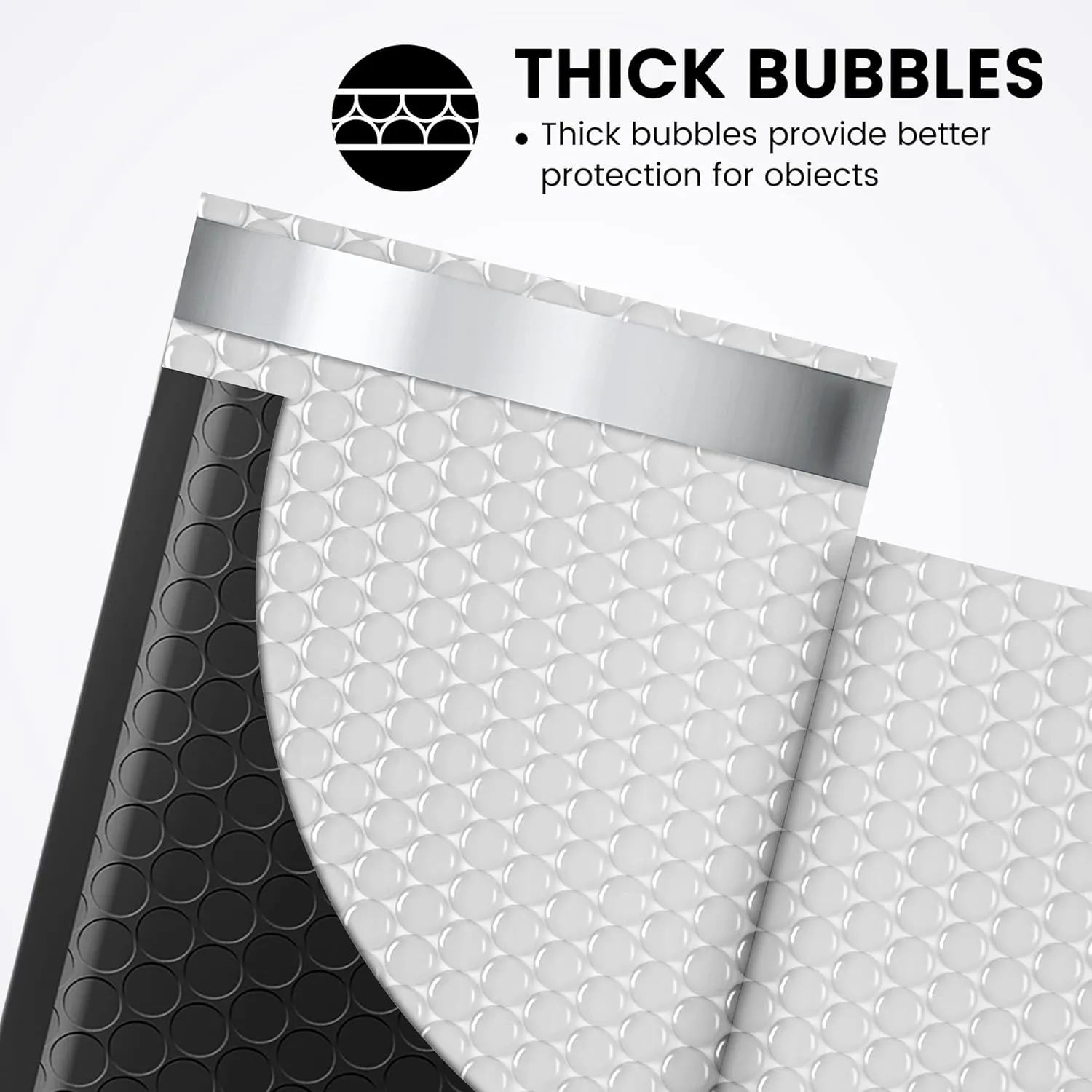 Fuxury Black Bubble Mailers 4x8" 200 Pack Waterproof Padded Envelopes Self Seal Bubble Envelopes Usable Size 4x7" Padded Mailers for Small Business Shipping Envelope Mailers