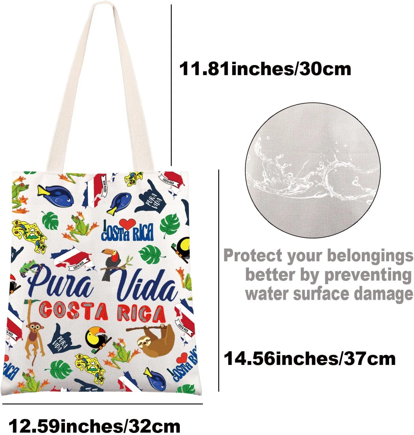 G2TUP Costa Rica Makeup Bag - Travel Gifts, Pura Vida Vacation Zipper Bag (TG)