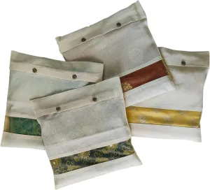 Garment Closet Off-White Bags: Premium Cotton Saree Covers with Net Window - Set of 12 (16x14 Inches)