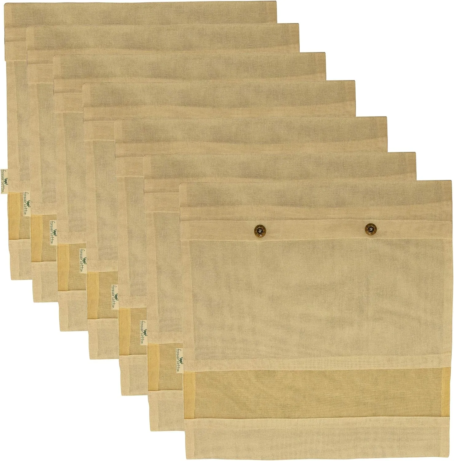 Garment Closet Off-White Bags: Premium Cotton Saree Covers with Net Window - Set of 12 (16x14 Inches)