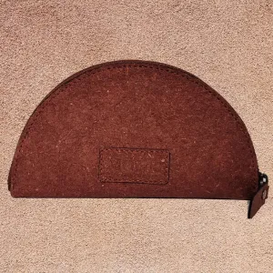 Garnet Maroon Crescent Clutch | Textured Coconut Leather | Unique | Stylish