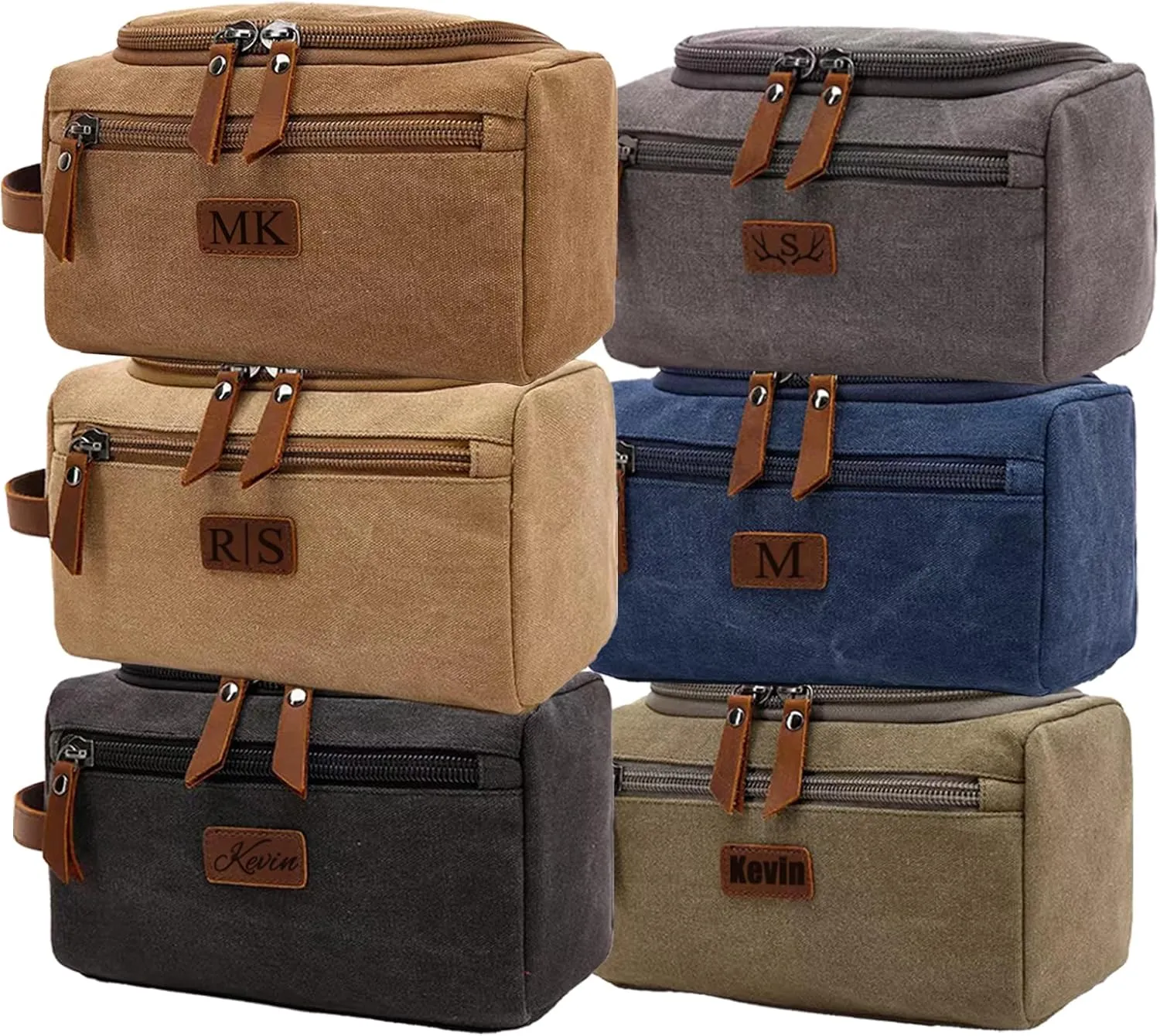 Generic Personalized Hanging Travel Toiletry Bag Hanging Toiletry Bags for Traveling Duffle Bag for Men Dopp Kit Personalized Gifts for Men Husband Gray