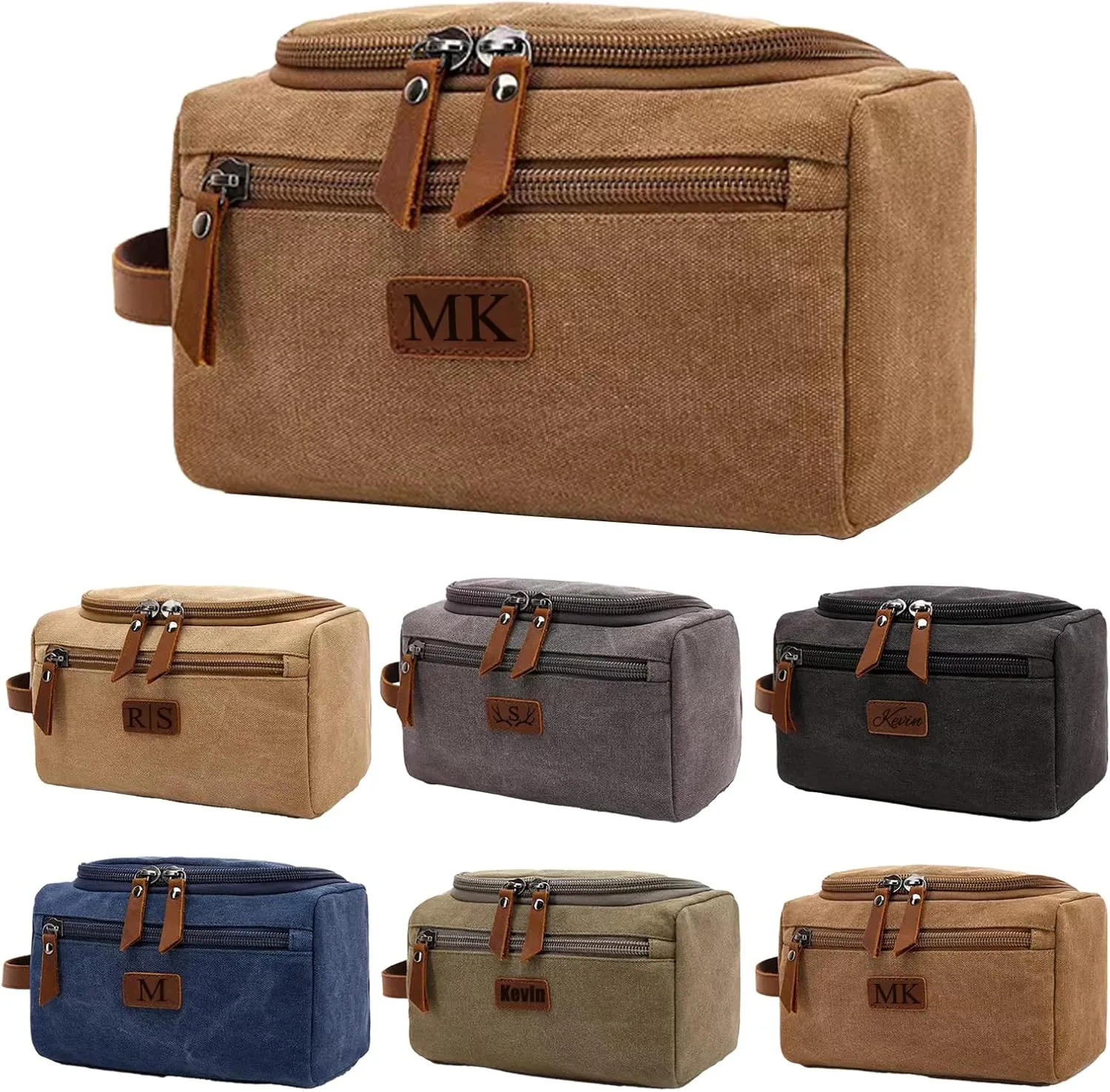 Generic Personalized Hanging Travel Toiletry Bag Hanging Toiletry Bags for Traveling Duffle Bag for Men Dopp Kit Personalized Gifts for Men Husband Gray
